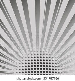 Abstract creative concept vector comics pop art style blank layout template with clouds beams and isolated dots pattern on background. For sale banner, empty bubble, illustration comic book design.