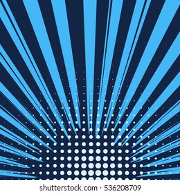 Abstract creative concept vector comics pop art style blank layout template with clouds beams and isolated dots pattern on background. For sale banner, empty bubble, illustration comic book design.