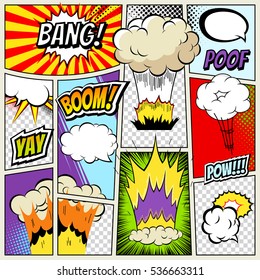 947 358 Cartoon Cartoon Comics Images Royalty Free Stock Photos On - abstract creative concept vector comics pop art style blank layout template with clouds beams isolated