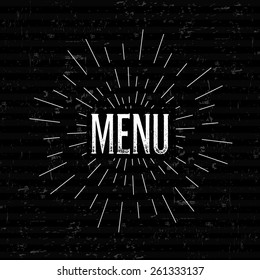 Abstract Creative concept vector design layout with text - menu. For web and mobile icon isolated on background, art template, retro elements, logo, identity, labels, badge, ink, tag, card. 