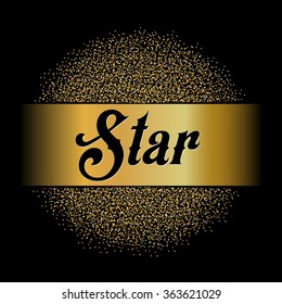 Abstract Creative concept vector design layout with text - star. For web and mobile icon isolated on background, art template, retro elements, logo, identity, labels, badge, ink, tag, card. 