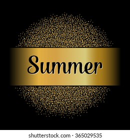 Abstract Creative concept vector design layout with text - summer. For web and mobile icon isolated on background, art template, retro elements, logo, identity, labels, badge, ink, tag, card. 