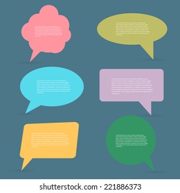 Abstract Creative concept vector empty speech bubbles set. For web and mobile applications isolated on background, illustration template design, presentation, business infographic and social media.