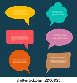 Abstract Creative concept vector empty speech bubbles set. For web and mobile applications isolated on background, illustration template design, presentation, business infographic and social media.