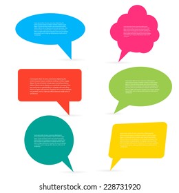 Abstract Creative concept vector empty speech bubbles set. For web and mobile applications isolated on background, illustration template design, presentation, business infographic and social media.