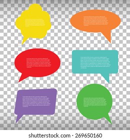 Abstract Creative concept vector empty speech bubbles set. For web, mobile applications isolated on background, art illustration template design, presentation, business infographic and social media.