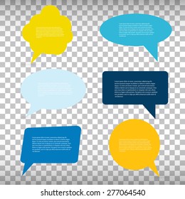 Abstract Creative concept vector empty speech bubbles set. For web and mobile applications isolated on background, illustration template design, presentation, business infographic and social media.