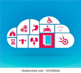 Abstract Creative concept vector Flat Icon Set for Web and Mobile Applications