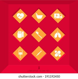 Abstract Creative concept vector Flat Icon Set for Web and Mobile Applications