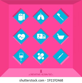 Abstract Creative concept vector Flat Icon Set for Web and Mobile Applications