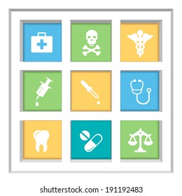 Abstract Creative concept vector Flat Icon Set for Web and Mobile Applications