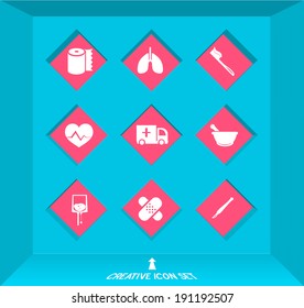 Abstract Creative concept vector Flat Icon Set for Web and Mobile Applications