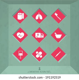 Abstract Creative concept vector Flat Icon Set for Web and Mobile Applications