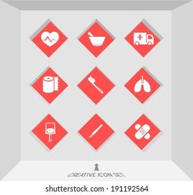 Abstract Creative concept vector Flat Icon Set for Web and Mobile Applications