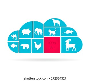 Abstract Creative concept vector Flat Icon Set for Web and Mobile Applications