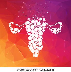 Abstract Creative concept vector flat icon of vulva for Web and Mobile Applications isolated on background. Art illustration template design, Business infographic and social media, logo