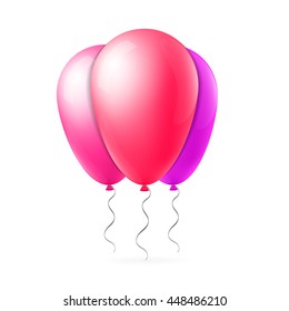 Abstract creative concept vector flight balloon with ribbon. For Web and Mobile Applications isolated on background, art illustration template design, business infographic and social media icon.
