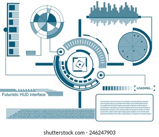 Abstract creative concept vector futuristic menu virtual graphic touch user interface HUD. For web, site, mobile application isolated on black background, illustration, ui design, business infographic