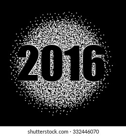 Abstract Creative concept vector gold New Year 2016 isolated on black background. For Web and Mobile Applications, art illustration template design, business infographic and social media, decoration.