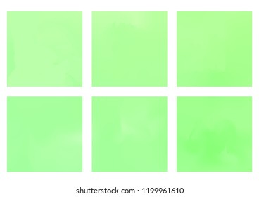 Abstract creative concept vector green blurred background set. For Web and Mobile Applications, art illustration template design, business infographic and social media, modern decoration.