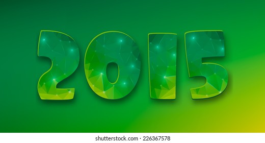 Abstract creative concept vector Happy New Year 2015 colorful greeting card for Web and Mobile Applications isolated on background, Illustration template, holiday design, party poster, greeting card.