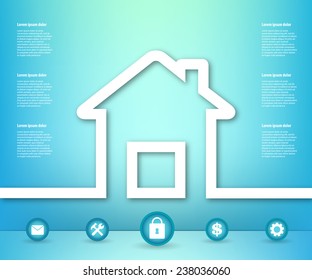 Abstract Creative concept vector house for Web and Mobile Applications, Illustration template design, art business infographic, page, brochure, banner, presentation, poster, cover, booklet, document.