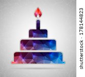 Abstract Creative concept vector icon of cake for Web and Mobile Applications isolated on background. Vector illustration template design, Business infographic and social media, origami icons.