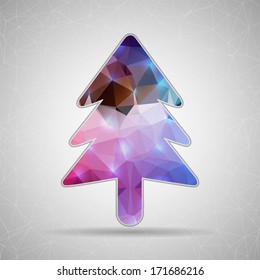 Abstract creative concept vector icon of Christmas tree for Web and Mobile Applications isolated on background. Vector illustration creative template design, Business software and social media.