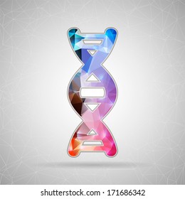 Abstract creative concept vector icon of  DNA for Web and Mobile Applications isolated on background. Vector illustration creative template design, Business software and social media.