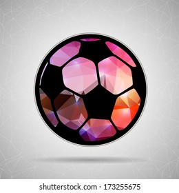 Abstract Creative concept vector icon of Ball football for Web and Mobile Applications isolated on background. Vector illustration template design, Business infographic and social media, origami.
