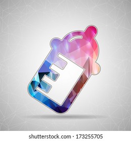 Abstract Creative concept vector icon of nursing bottle for Web and Mobile Applications isolated on background. Vector illustration template design, Business infographic and social media, origami