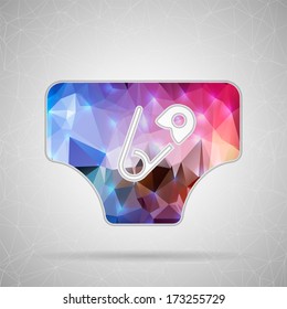 Abstract Creative concept vector icon of diaper for Web and Mobile Applications isolated on background. Vector illustration template design, Business infographic and social media, origami icons.
