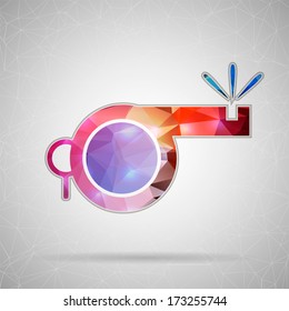 Abstract Creative concept vector icon of whistle for Web and Mobile Applications isolated on background. Vector illustration template design, Business infographic and social media, origami icons.