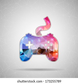 Abstract Creative concept vector icon of controller for Web and Mobile Applications isolated on background. Vector illustration template design, Business infographic and social media, origami icons.