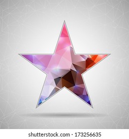 Abstract Creative concept vector icon of star for Web and Mobile Applications isolated on background. Vector illustration template design, Business infographic and social media, origami icons.