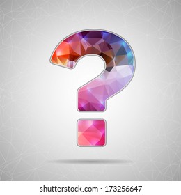 Abstract Creative concept vector icon of question mark for Web and Mobile Applications isolated on background. Vector illustration template design, Business infographic and social media, origami icons