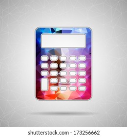 Abstract Creative concept vector icon of calculator for Web and Mobile Applications isolated on background. Vector illustration template design, Business infographic and social media, origami icons.