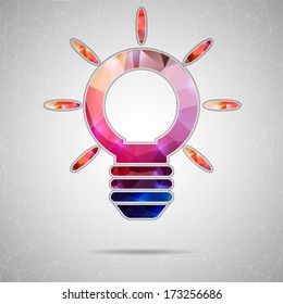 Abstract Creative concept vector icon of bulb for Web and Mobile Applications isolated on background. Vector illustration template design, Business infographic and social media, origami icons.