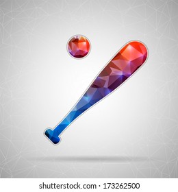 Abstract Creative concept vector icon of Baseball for Web and Mobile Applications isolated on background. Vector illustration template design, Business infographic and social media, origami icons.