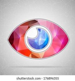 Abstract Creative concept vector icon of eye for Web and Mobile Applications isolated on background. Vector illustration template design, Business infographic and social media, origami icons.