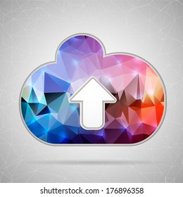 Abstract Creative concept vector icon of cloud for Web and Mobile Applications isolated on background. Vector illustration template design, Business infographic and social media, origami icons.