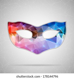 Abstract Creative concept vector icon of mask for Web and Mobile Applications isolated on background. Vector illustration template design, Business infographic and social media, origami icons.