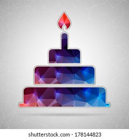 Abstract Creative concept vector icon of cake for Web and Mobile Applications isolated on background. Vector illustration template design, Business infographic and social media, origami icons.