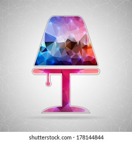 Abstract Creative concept vector icon of lamp for Web and Mobile Applications isolated on background. Vector illustration template design, Business infographic and social media, origami icons.