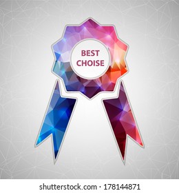 Abstract Creative concept vector icon of ribbons award for Web and Mobile Applications isolated on background. Vector illustration template design, Business infographic and social media, origami.