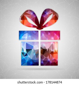 Abstract Creative concept vector icon of gift box for Web and Mobile Applications isolated on background. Vector illustration template design, Business infographic and social media, origami icons.