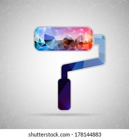 Abstract Creative concept vector icon of roller for Web and Mobile Applications isolated on background. Vector illustration template design, Business infographic and social media, origami icons.