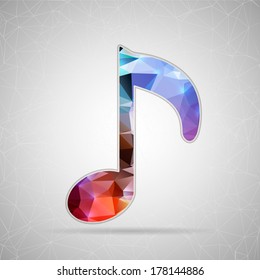 Abstract Creative concept vector icon of musical key for Web and Mobile Applications isolated on background. Vector illustration template design, Business infographic and social media, origami icons.