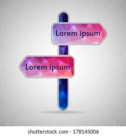 Abstract Creative concept vector icon of plaque for Web and Mobile Applications isolated on background. Vector illustration template design, Business infographic and social media, origami icons.