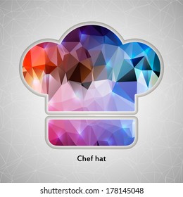 Abstract Creative concept vector icon of chef hat for Web and Mobile Applications isolated on background. Vector illustration template design, Business infographic and social media, origami icons.